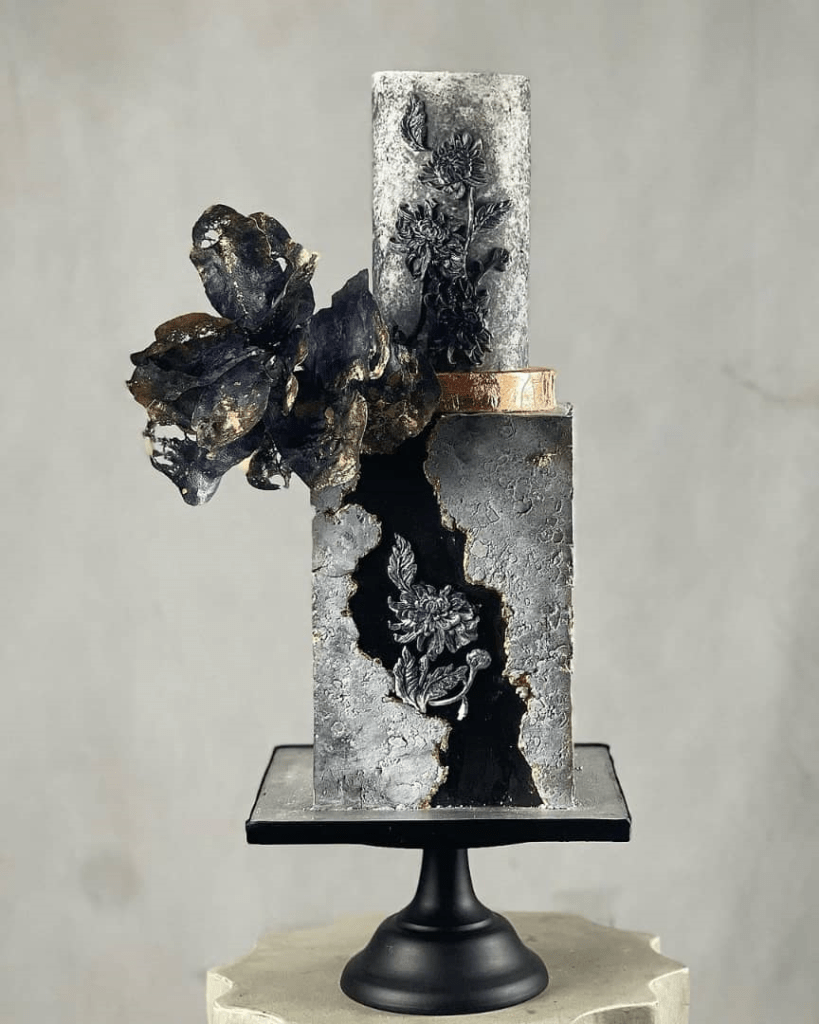 black arsh cake by spring.bloom .cakes